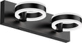 LED Bathroom Light Fixtures,15inch Black Vanity Lights, Modern 2 Light Acrylic Wall Sconces, 350° Rotatable Wall Lighting Fixture Over Mirror