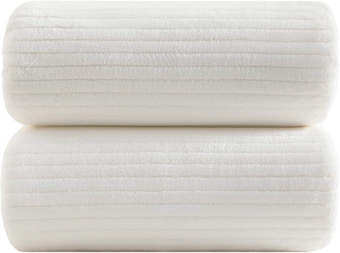 YTYC 39x78 Bath Sheets Extra Large Bath Towels for Adults Super Soft Absorbent Microfiber Oversized Bathroom Towels - White,2 PCS