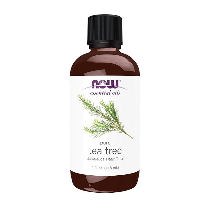 NOW Essential Oils, Tea Tree Oil, Cleansing Aromatherapy Scent, Steam Distilled, 100% Pure, Vegan, Child Resistant Cap, 4-Ounce