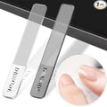 Glass Nail File - 2PC Upgrade Glass Nail Shiner for Natural Nails Nano Nail Buffers Crystal Polisher with Case, Professional Manicure Tools Kit for Acrylic Nail Care for Women and Girls