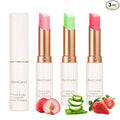 3 Pcs/Set Strawberry, Peach & Aloe Jelly Lipstick Set, Color Changing Lip And Cheek Stain | PH-Activated Temperature Reactive Moisturizing Lipstick for Dry & Mature Lips, Hydrating Long-Lasting Lip