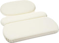 Amazon Basics Bath Tub Neck and Back Support Pillow with Non-Slip Suction Cups, Waterproof, Thick Padded 3-Panel, Easy to Clean, Off-white