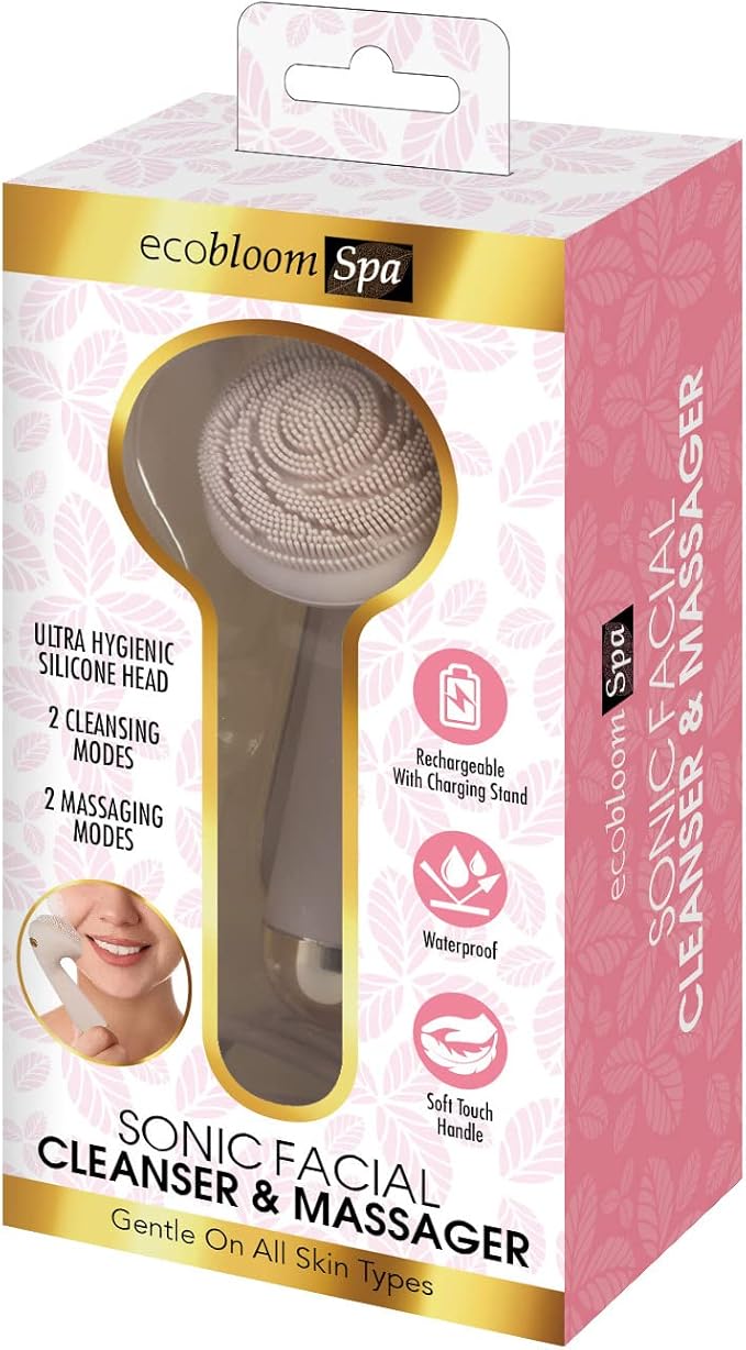 Silicone Facial Cleansing Brush - Sonic Face Cleanser and Massager Face Exfoliator - FineLife Products Scrubber - Exfoliating Skin Care Tools - Rechargeable Face Brushes for Men & Women