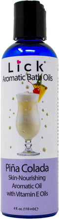 Lick Pina Colada Aromatic Bath Oil - Tropical Aroma - Soothing Bath Soak Oils, 4 oz