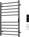 Electric Towel Rack with Voice Control for Alexa & Google Home,TUYA-Wall-Mounted Bathroom Heating Towel Warmer,Stainless Steel Material,31.5x20.08x4.41in,Plug-in,Gunmetal Grey,10 Bars