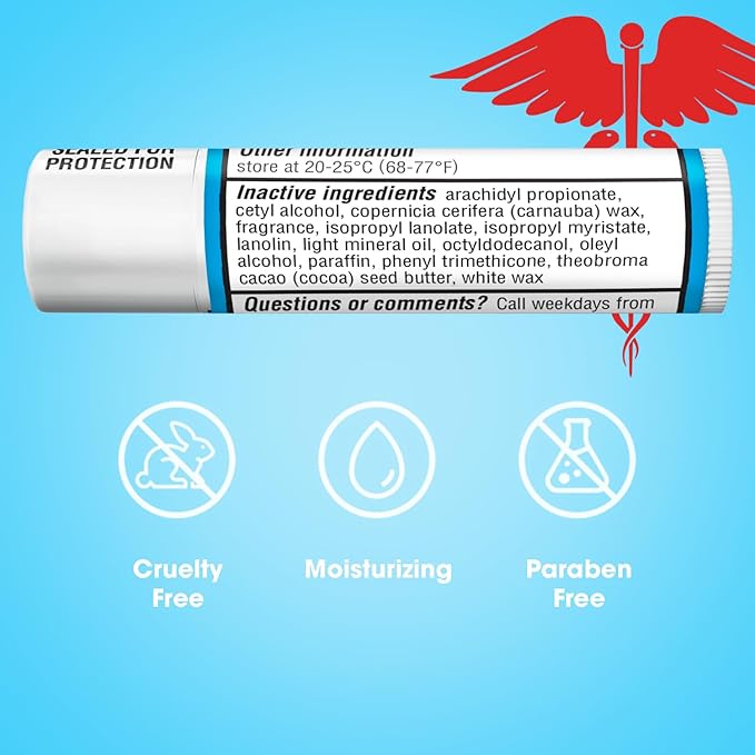 Chapstick ChapStick Classic Lip Balm Skin Protectant Bulk, 12 Count, Medicated Flavor, 0.15 Ounce