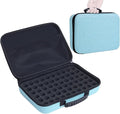 Essential Oils Carrying Case Holds 60 Grids for 1-3ML Roller Bottles 5ml, 10ml, 15ml Bottles Storage Organizer Bag Hard Shell EVA, Essential Oil Bag with Detachable Sponge Pad Sky Blue