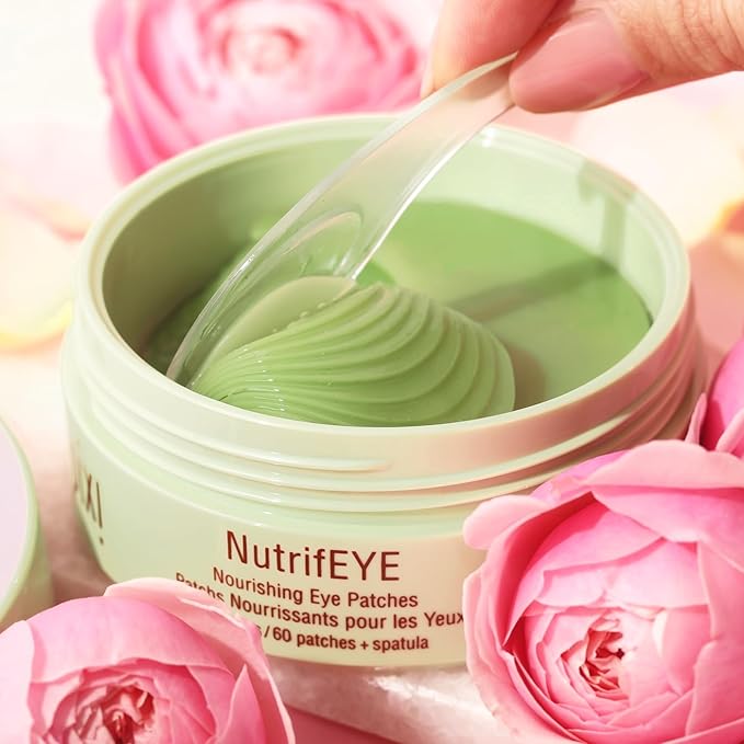 Pixi Beauty NutrifEYE Soothing Rose Under Eye Gel Patches | Eye Masks for Puffy Eyes with Rose, Aloe Vera, and Chamomile to Hydrate, Calm, and Depuff | 30 pairs / 60 patches