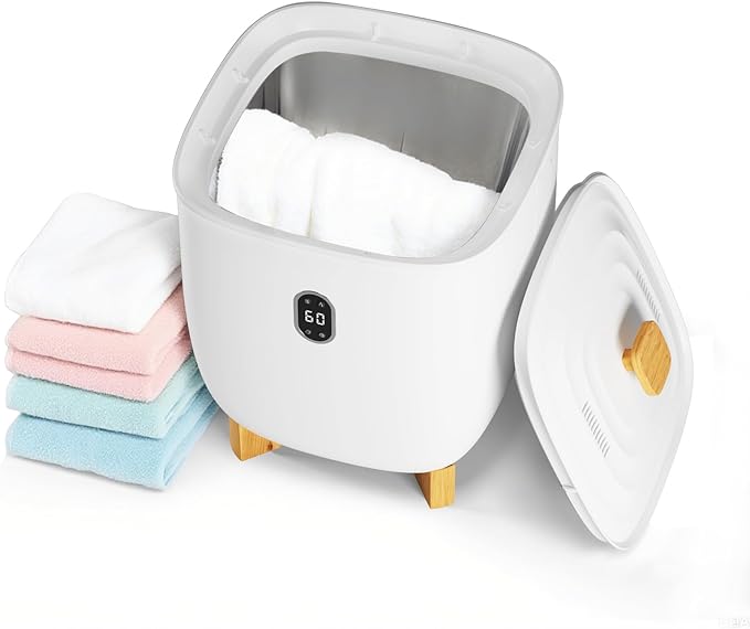 GarveeLife 20L Towel Warmer Bucket 20L, Portable Hot Air Towel Dryer & Freshener for Bathroom, Fast Heating ABS Body, Ideal for Home, Apartment, Small Spa Use, White