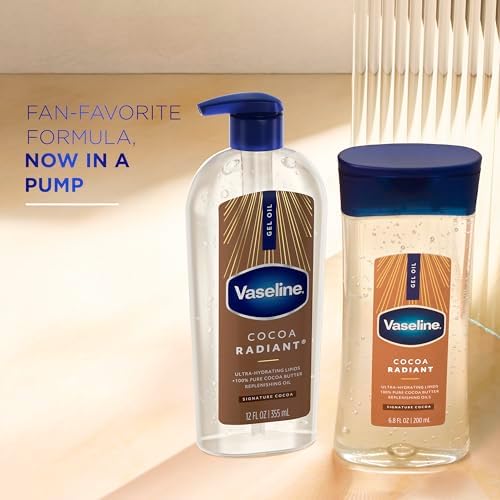Vaseline Cocoa Radiant Body Gel Oil for Glowing Skin with Cocoa Butter, 12 Fl Oz (Pack of 6) - Image 4