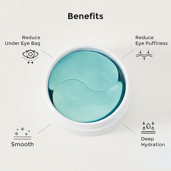 Under Eye Patches for Dark Circles, Puffiness - Eye Bag, Wrinkle Treatment Gel Mask - Caffeine Hyaluronic Acid Niacinamide - Brightening Hydrating - Korean Skincare, Birthday Gift for Women, 30Pairs