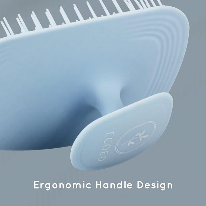 ecoed Scalp Massager Shampoo Brush, Scalp Scrubber & Exfoliator for Dandruff Removal, Wet & Dry Dandruff Comb and Detangler for Men and Women, Suitable for Short Medium Hair (Blue)