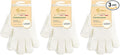Evridwear Exfoliating Gloves for Shower, 100% Nylon Thick Soft Medium Heavy Bathing Gloves Dead Skin Remover Body Scrubber Smooth Skin with Hang Loop (White Gentle Exfoliation- 3 Pairs)