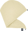 Elizabeth Roberts 100% Cotton T Shirt Hair Towel Wrap Plopping Essential Turban Style Hair Drying Towel for Women and Men All Hair Types and Styles, Cream
