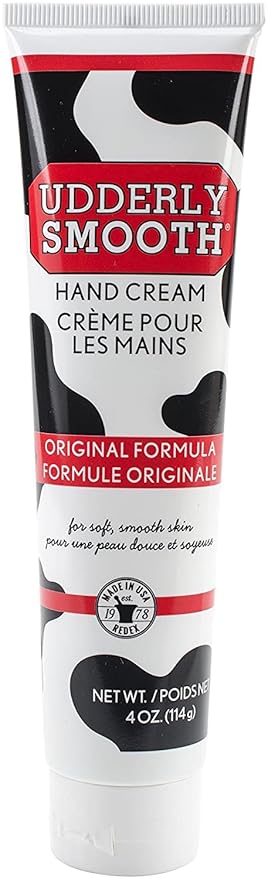 Udderly Smooth Hand Cream, Original Formula for Rough Dry Skin, Fast-Absorbing 24-Hour Moisturization, 4 oz (Pack of 6)