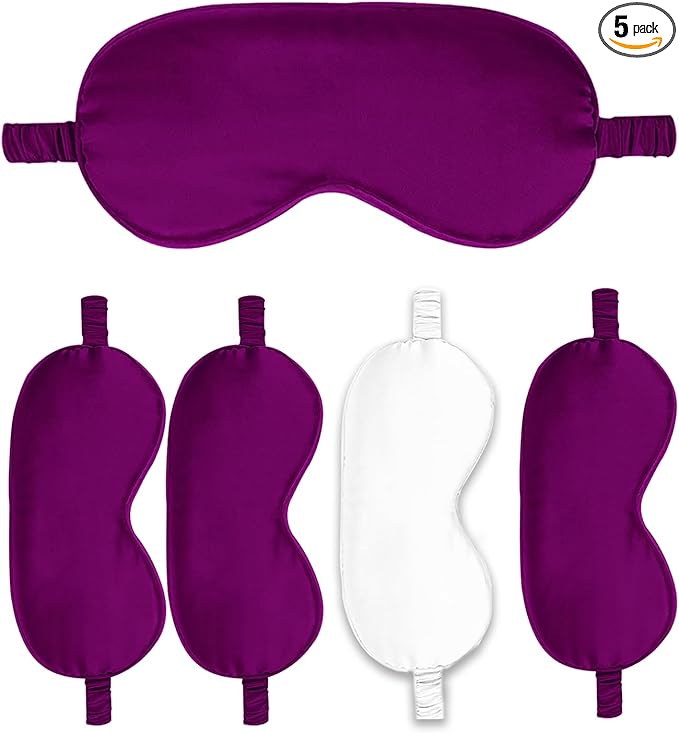 Sleep Masks 5PACK Silk Eyes Cover Satin Eye Mask Silky Blackout Soft Blindfold Sleeping Eyeshades Covers Bridesmaid Gifts