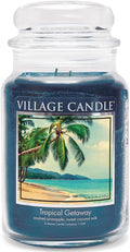 Village Candle Tropical Getaway, Large Apothecary Jar, Scented Candle, 21.25 oz.