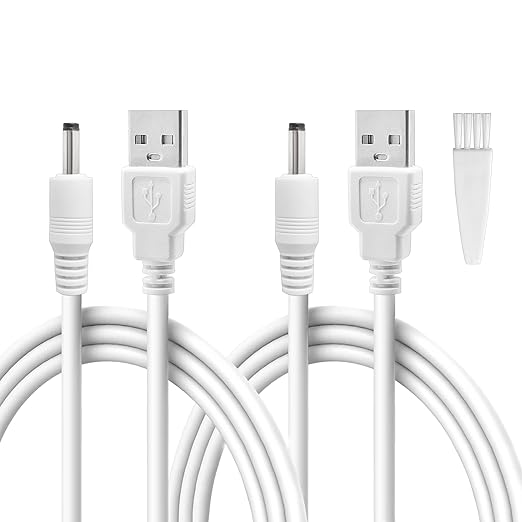 2 Pcs 5 FT Replacement Charger Cable for Flawless Pedi, Compatible with Finishing Touch Flawless Electric Foot Callus Remover, USB to DC Barrel Charging Cord for Flawless Pedicure Tool Pedicure Wand