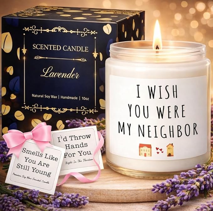 Candles Gifts for Women, Birthday Gifts for Women, Unique Friendship House Warming Gift for Womens, Best Friend, Sister, Bestie, Funny Lavender Scented Candle with Replaceable Stickers