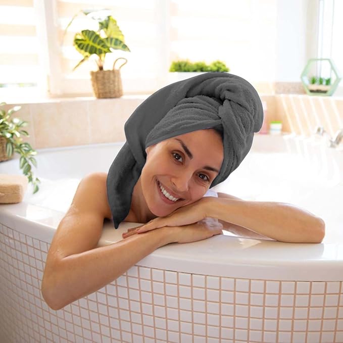 KAHAF COLLECTION 6 Pack Bath Towels Set (27 x 54 Inches) 100% Ring Spun Cotton, Lightweight, Quick Dry, Highly Absorbent Towels (Grey, (27x54) Inches)