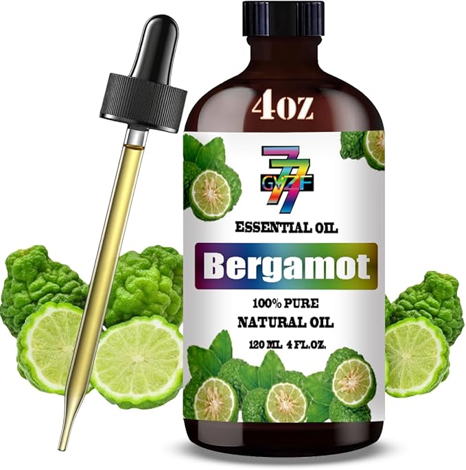 Bergamot Essential Oil - GV77ZF Bergamot Oils for Diffusers, Humidifiers, DIY Candles, Soap, Cleaning, Home, Office, Yoga, Massage, Gifts - 4 fl oz (120 ml)