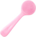 HINZIC Silicone Manual Facial Cleansing Brush, Skin Friendly Waterproof Face Cleaning Scrubber Exfoliator Cleanser for Blackheads Whiteheads Makeup Residues Removal- Pink