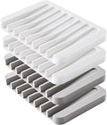 4PCS Silicone Soap Dishes for Shower, Upgrade Self-Draining Bar Soap Holder, Premium Sponge Holder for Sink, Kitchen, Bathroom, or Counter, Easy Clean, Can Extend Soap Life (White & Gray)