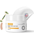 Neck Creams for Tightening and Firming-Retinol Moisturizer Anti Aging Wrinkle Cream 3-in-1 Hyaluronic Acid Ceramides Women&Men-Day/Night Face&Neck Cream with Jade Roller&Reusable Neck Wrinkle Patches