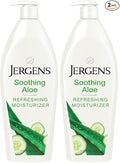 Jergens Soothing Aloe Body Lotion, Aloe Vera Body and Hand Moisturizer, Illuminating Hydralucence Blend, with Cucumber Extract, Dermatologist Tested, 21 Oz (Pack of 2)