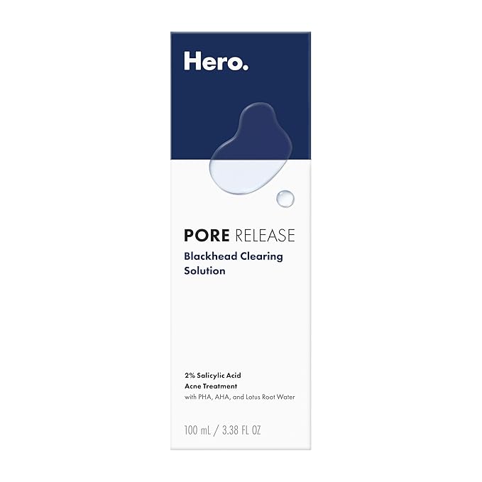 Hero Cosmetics Pore Release Blackhead Clearing Solution, Exfoliating 2% Salicylic Acid Toner Featuring AHA, BHA, and PHA, Blackhead Remover Toner, 100 ml