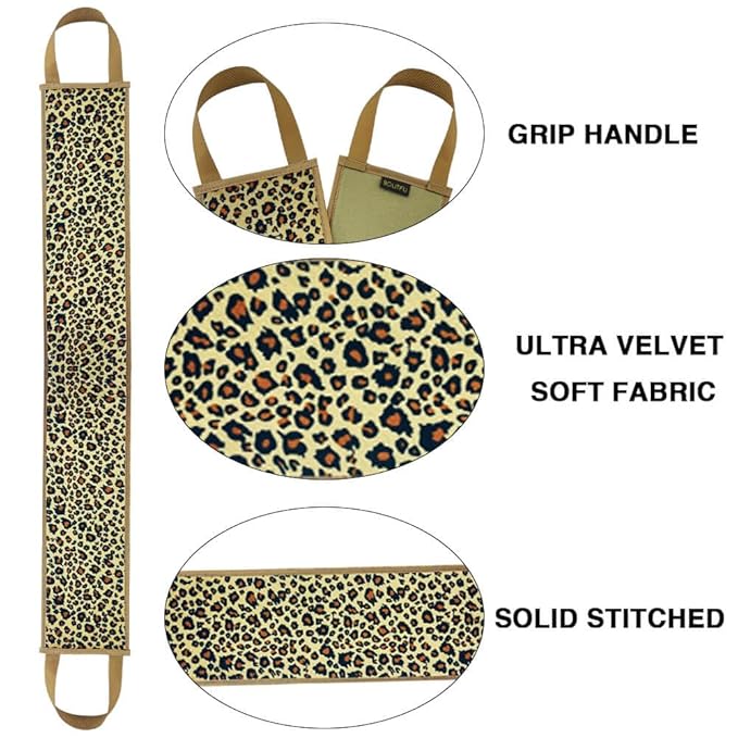4 Pack Self Tanning Mitt Applicator Kit, with Self Tanner Mitt, Self Tan Back Applicator, Exfoliating Glove, Flat Top Face Tanner Brush, Tan mit for Self Sunless Tanner (leopard)