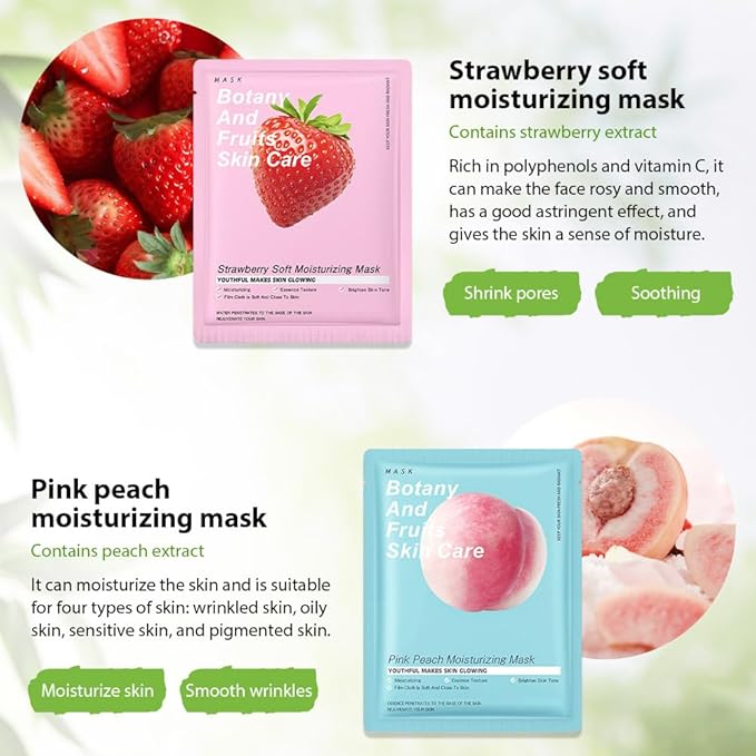 Kaely 6 Pack Variety Face Masks for Kids, Kids Face Mask Spa Day Kit Supplies, Spa Party Favors for Teens Girls Women, Sheet Facial Mask Skincare Gifts Set, Hydrating Nourish for All Skin Types, 05