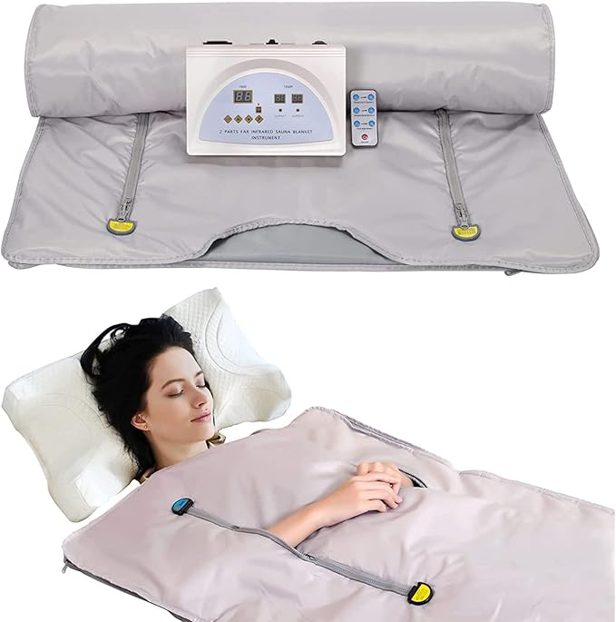 Home Sauna Blanket, Detox Slimming Heated Blanket with Remote Control, 95-176°F Temperature Range, for Home Therapy, Detox, Sweat Steam, Body Sauna