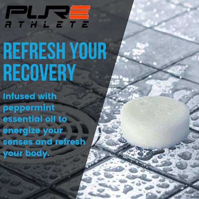 Pure Refreshing Sport Shower Steamers - Peppermint, Made in USA with Natural Minty and Eucalyptus Essential Oil, Mother’s Day Gifts for Runners, Muscle Recovery, Self Care, Relaxation