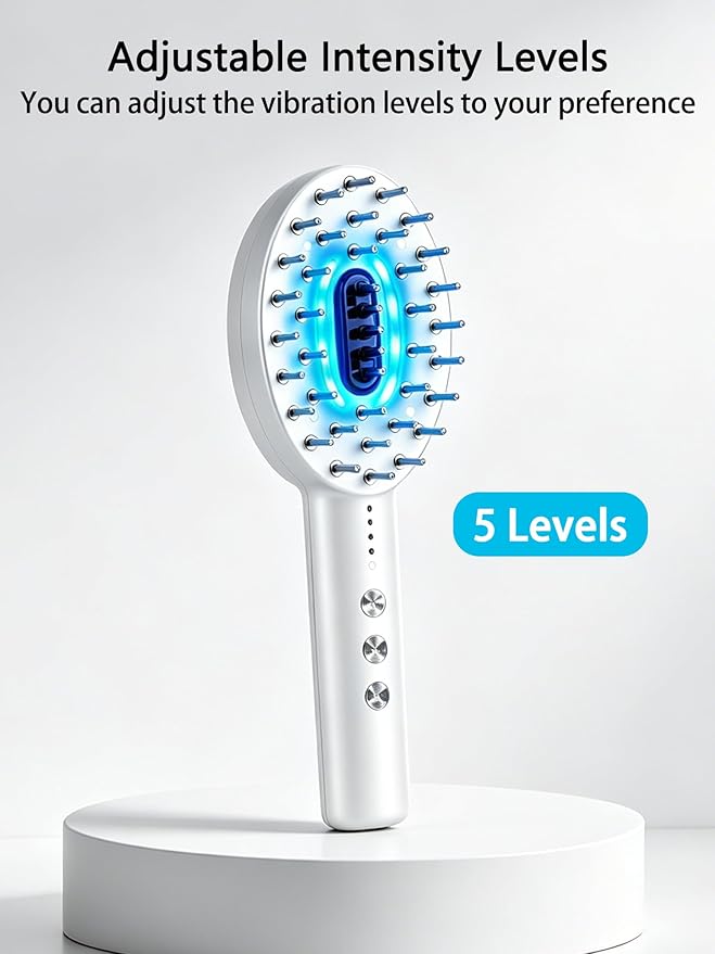 3-in-1 Electric Scalp Massager Brush, Vibrating Scalp Massager Comb with Hair Oil Applicator for Scalp/Face/Body Relaxation, Portable Massager Tool for Home & Travel, Gift for Men & Women(White)
