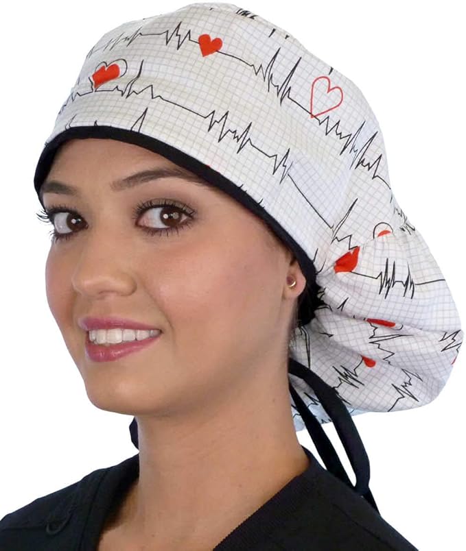 Sparkling EARTH Big Hair Ponytail Classic Surgical Style Scrub Working Cap - Made in The USA!!!