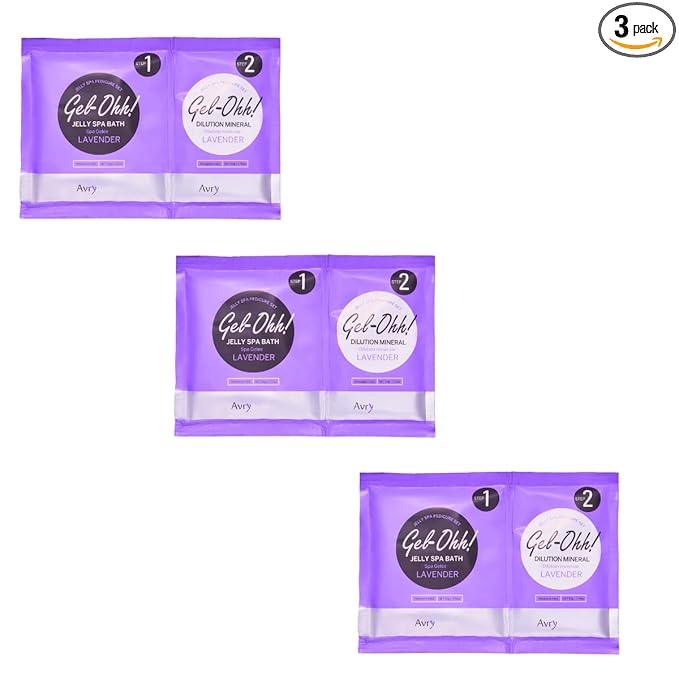 AVRYBEAUTY Gel-Ohh Jelly Spa Bath 3 Pack, Lavender Infused, Lavender Scented, Pedicure, Salon Services, Jelly Pedicure, Pedicure at Home, DIY Pedi