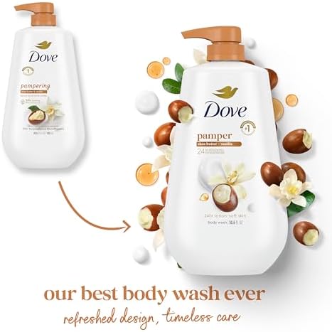 Dove Body Wash Pamper Shea Butter & Vanilla 30.6 oz Pump, Sulfate Free - Image 3
