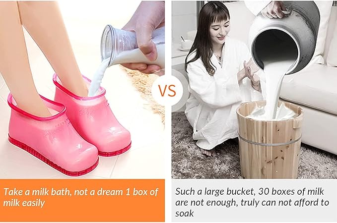 WMHYLYH Movable Foot Soaker, Portable Feet Soaking Tub Massage Foot Bath Shoes, Bath Massager Basin Pedicure Feet Spa Shoes for Thermal Massage to Promote Blood Circulation (Medium, Red)