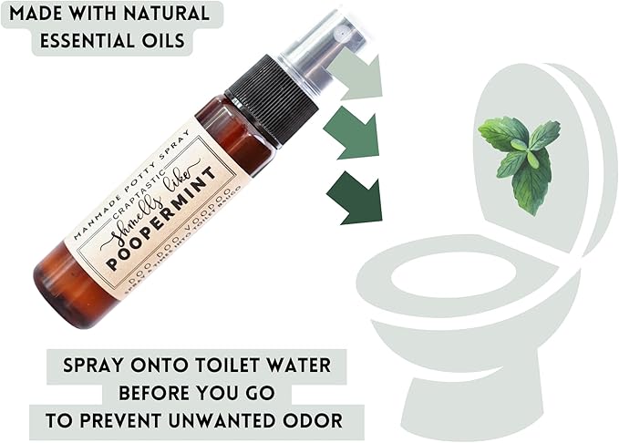 Funny Stocking Stuffer - Pre-Poop Toilet Spray 1 Fl Oz - Peppermint Scent - Gag Gift Ideas For Adult Men And Women – Travel Size Essentials 5 Below