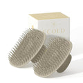 Ecoed 2 PC Scalp Massager Shampoo Brush, Scalp Scrubber & Exfoliator for Dandruff Removal, Wet & Dry Hair and Detangler for Men and Women, Suitable for Short Medium Hair (Natural)