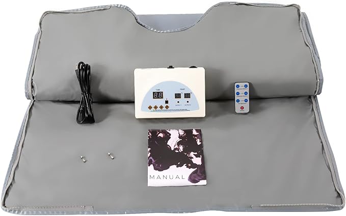 110V Sauna Blanket, Infrared Sauna Blanket Portable Sauna Bag Body Shaper Blanket in Beauty Salons, Spas, Relaxation Rooms 35-80℃/ 95-176℉ 15-60 Minutes with 63 Inches Power Cord 650W