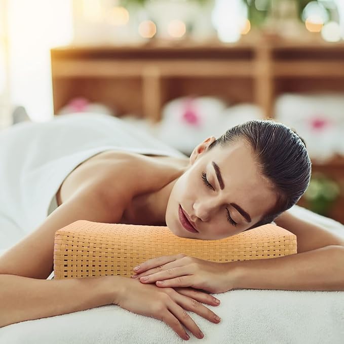 iplusmile Simulated Rattan Sauna Pillow - Ergonomic Sauna Neck Rest Pillow - Contour Bed Pillow Sauna Accessories for Relaxing Home Gym Saunas Rooms