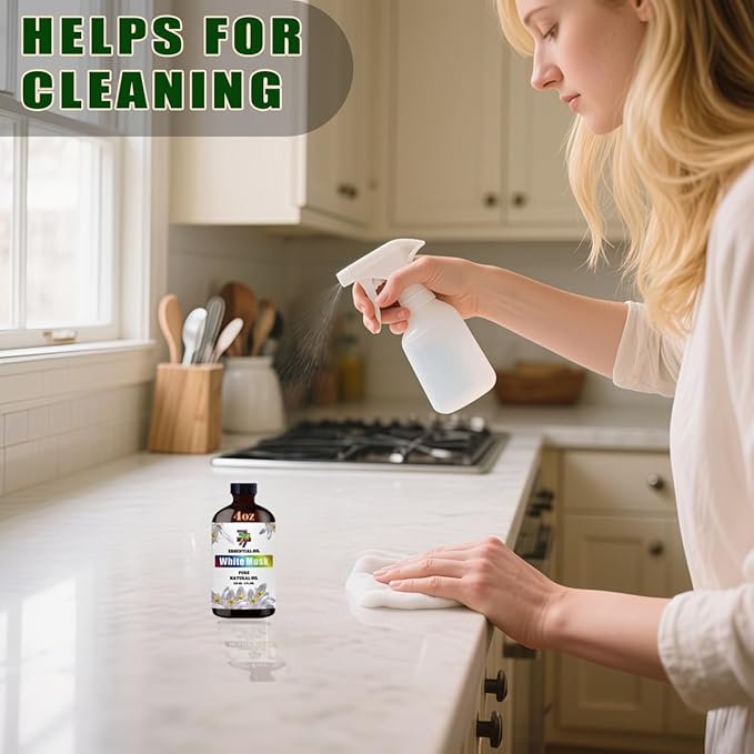 White Musk Essential Oil - GV77ZF White Musk Oils for Diffusers, Humidifiers, DIY Candles, Soap, Cleaning, Home, Office, Yoga, Massage, Gifts - 4 fl oz (120 ml)