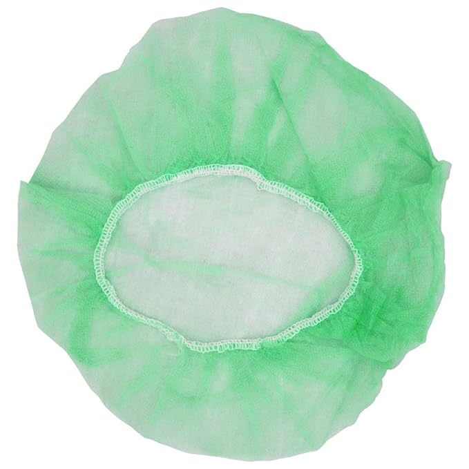 Medical Nation 21" Disposable Bouffant Caps Hair Net | CASE OF 1000, Green | Hairnets, Non-Pleated Head Hair Covers |For Medical, Labs, Nurse, Tattoo, Food Service, Hospital, Cooking - Size 21" Green