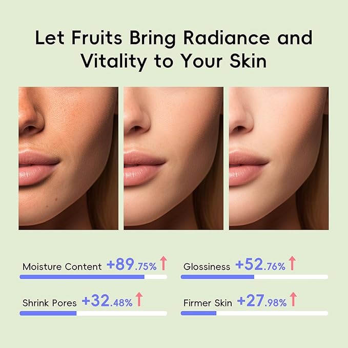 QUIYUM Fruit Skin Care Sets, Routine Skincare with Facial Mask, Beauty Skincare for Women, Facial Care, Hydration, Moisturizing, Oil Control, Glow Up, Teen Girl Gifts Trendy Stuff, Spa-Like at Home