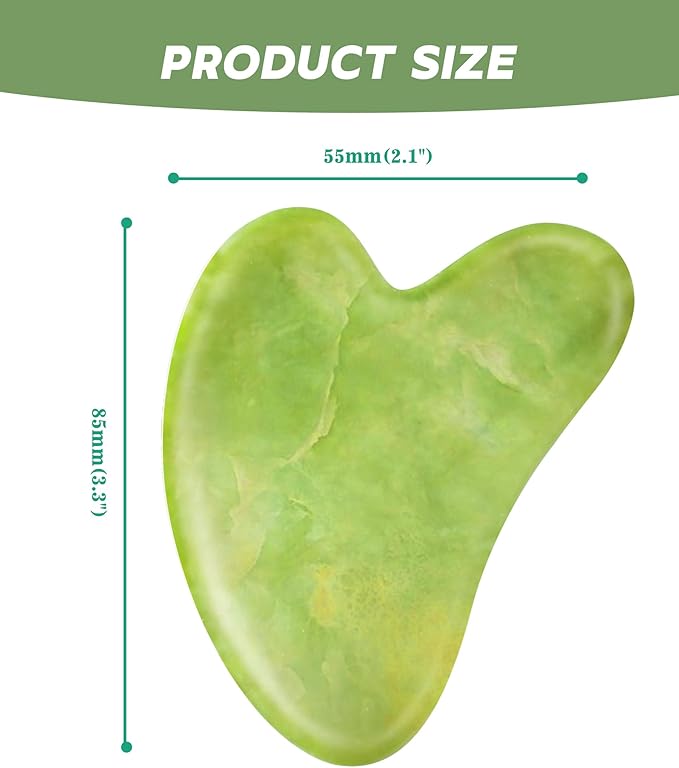Boncun Jade Gua Sha Facial Tools for Face Massager Stones, Skincare and Body Massage Tools, Sculpting (Green)