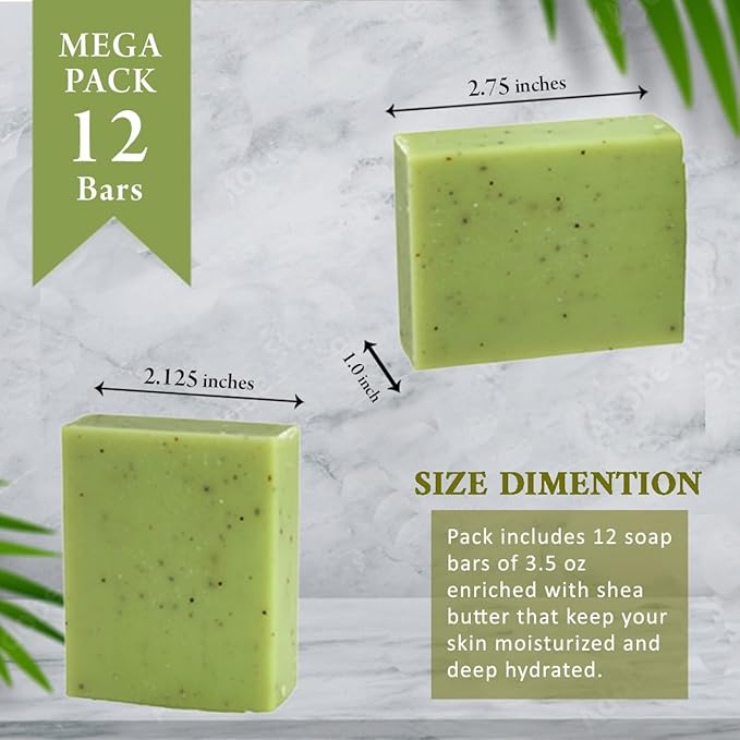 Simple Scents Australia Lemon Myrtle Scented Natural Soap Bars (5 Bars), 3.5oz Moisturizing French Triple Milled Soap Bars Enriched with Shea Butter - Pure Plant Oil Bath & Body