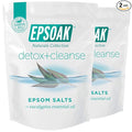 Epsoak Epsom Salt 4 lb. Magnesium Sulfate USP. (Qty. 2 x 2 lb. Bags) Resealable Epsom Salt Bag Detox + Cleanse, Made in The USA, Cruelty-Free Certified