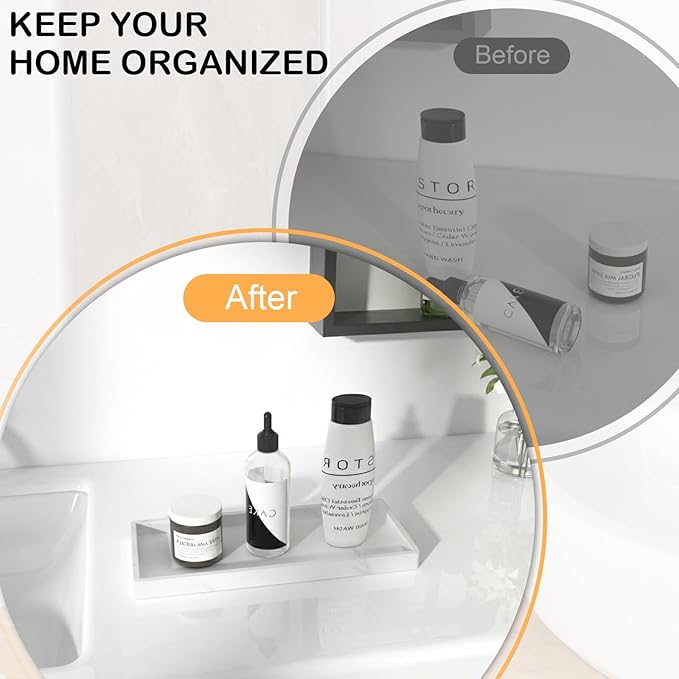 Bathroom Vanity Tray Black, Silicone 11.8 x 5 Inch Toilet Tank Tray Decor, Extra-Large Candle Tray for Bathroom Holders and Organizers, Waterproof Perfume Tray for Dresser for Vanity, Kitchen